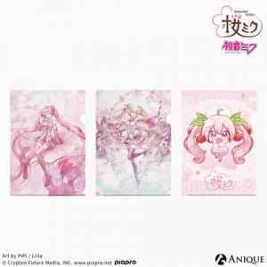 桜ミク 描き下ろしイラスト【四季の移ろい】初音ミク メタリッククリアファイル